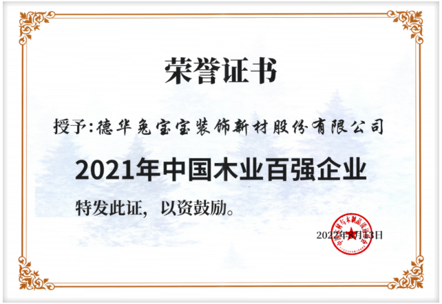 2021年中國木業(yè)百強企業(yè)